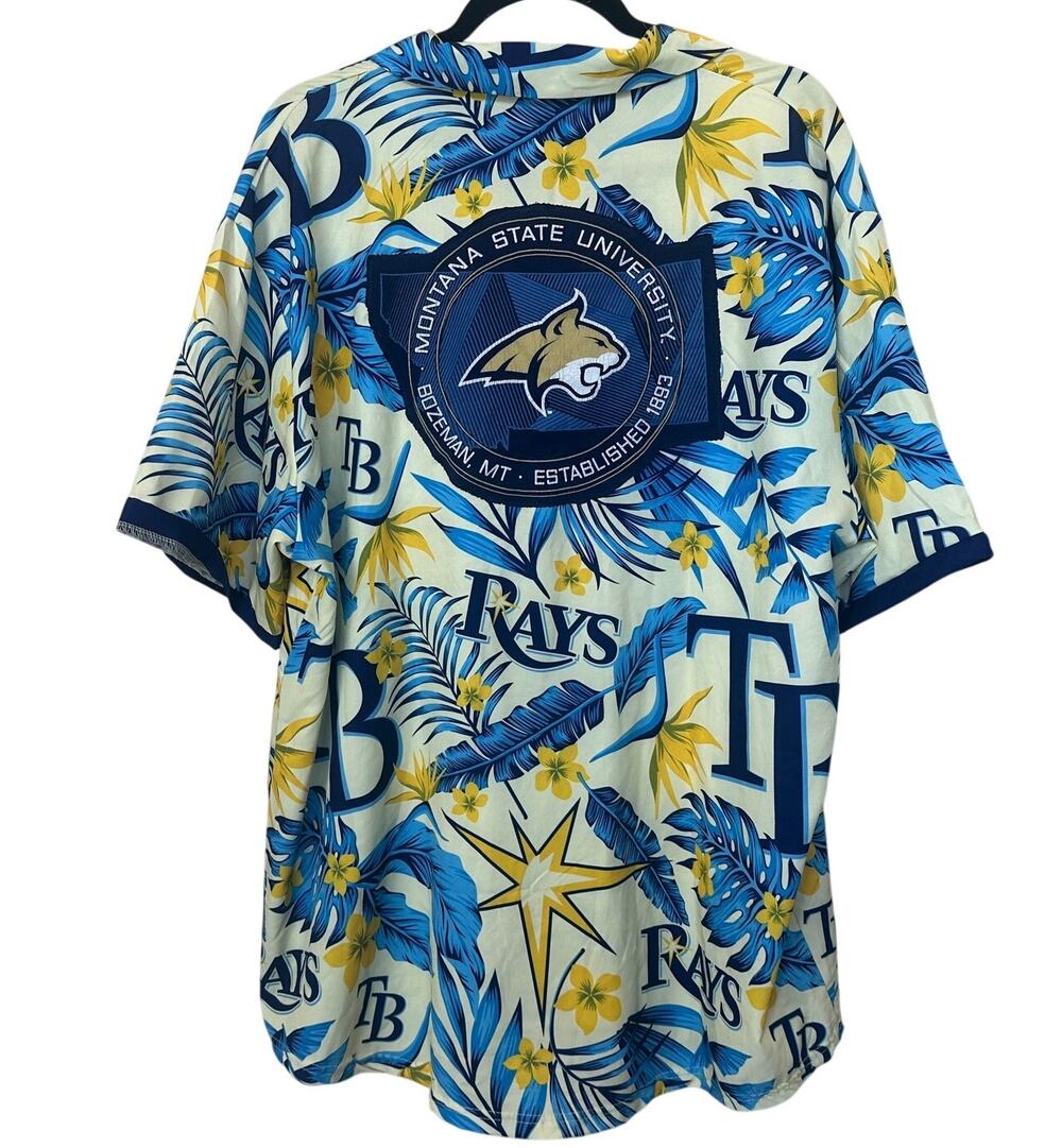 Montana State University Hawaiian Shirt Button Down Top XL Oversized Bobcats MSU